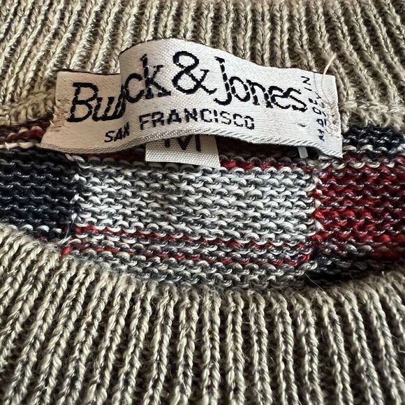 Vintage Bullock And Jones Combed Cotton Sweater Size Medium Funky Retro - Picture 6 of 7